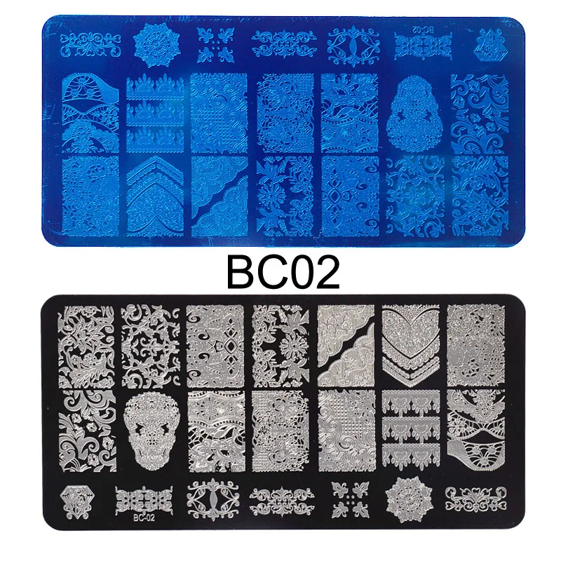 Пластины для стемпинга ногтей 1 шт. шаблоны трафареты с цветочным узором и листом