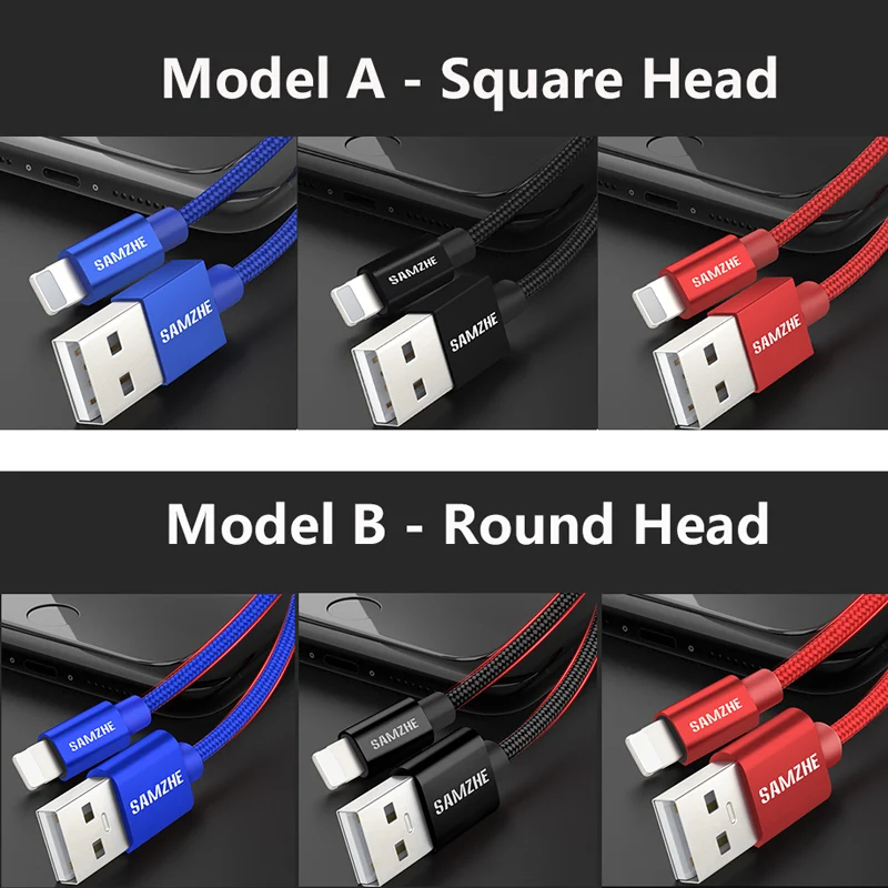 SAMZHE телефон USB кабель для передачи данных, кабель для зарядки, быстрая зарядка, кабель для передачи данных для iPhone 5/6/7Plus и Ipad, кабель для мобильного телефона