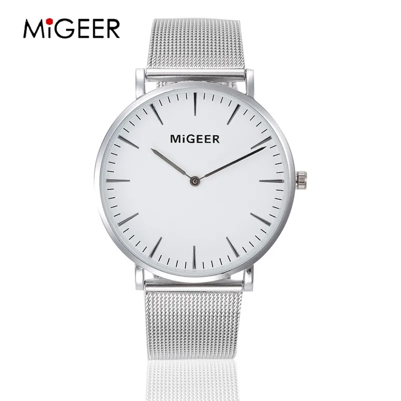 Новые мужские часы MIGEER роскошные дизайнерские кварцевые из нержавеющей стали