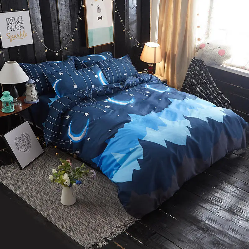 Solstice Home Textile 2018 Fashion Print Plaid Skin Comfortable Bedclothes Quilt Cover Pillowcase Bedding 3/4pcs | Дом и сад