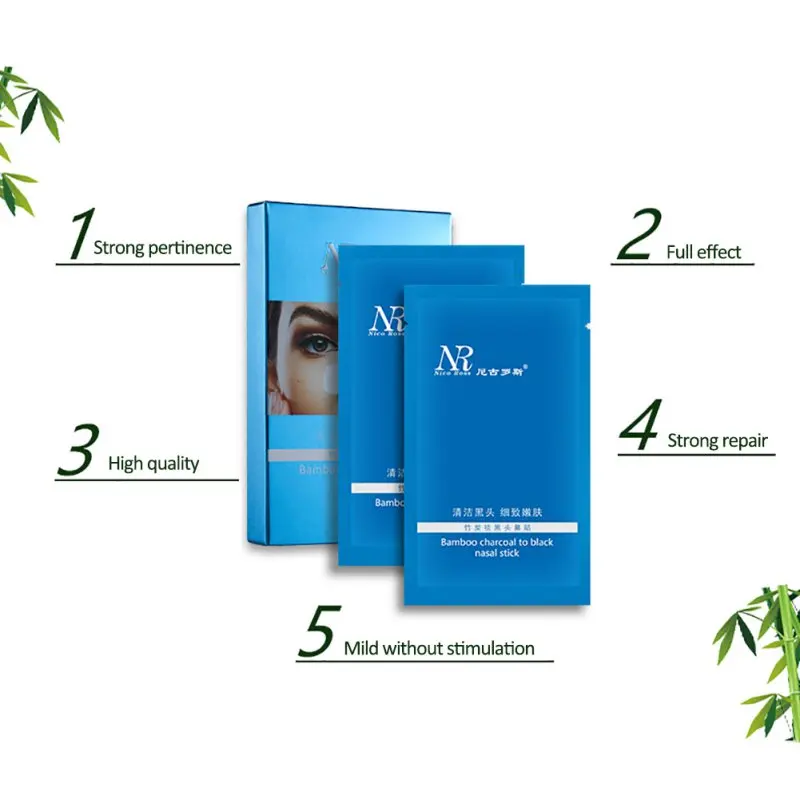 8 шт./компл. Бамбуковый Уголь Нос Маска для удаления угрей акне уменьшить поры