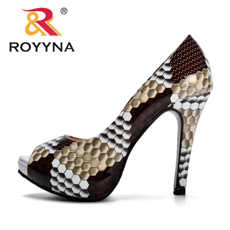Туфли лодочки ROYYNA женские на высоком каблуке Модные дышащие туфли платформе с