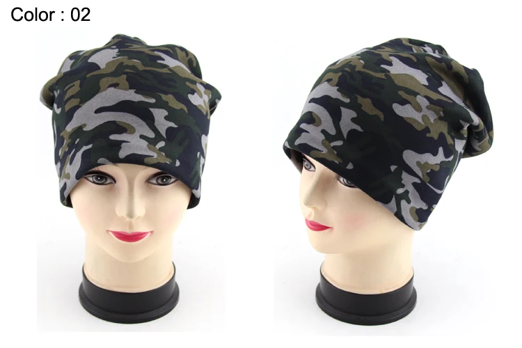02 BFDADI Новая мода Камуфляж Унисекс Skullies зимние шапки для женщин осенняя камуфляжная шапка для мужчин бини вязаная шапка - Цвет: 02