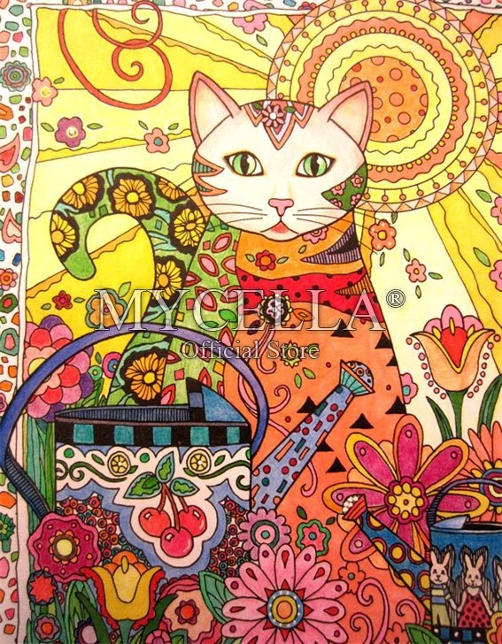 Cat DIY Diamond Painting Cross Stitch 5D Flowers Embroidery Full Mosaic Square Drill Icon Diamond Embroidery Animal Home Decor - Цвет: R