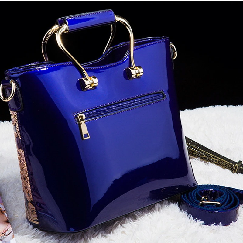 Mododiino Luxury Fashion Women Bag Embroidery Sequined Chain Patent Leather Famous Brand Shoulder Lady Messenger DNV0678 |