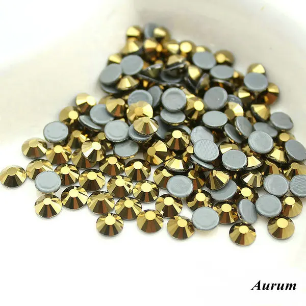 Aurum Супер качество SS16 SS30 SS20 стразы горячей фиксации предлагает много цветов для платья, ювелирных изделий, аксессуаров украшения DIY для свадьбы - Цвет: Aurum