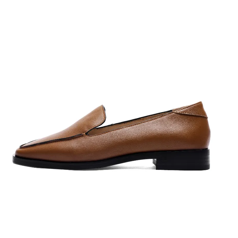 Brand Shoes Women Loafers Soft Leather Flats Basic Square Toe Fashion Ladies Loafers Genuine Leather Women Casual Shoes