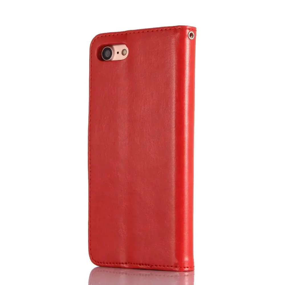 100 шт./лот кошелек Crazy Horse из искусственной кожи ТПУ чехол для iphone 7 plus 6 фоторамка