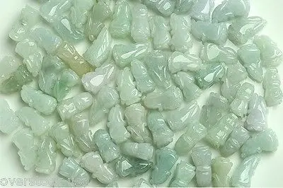 

10PCS Chinese Natural Aqua Jade (Jadeite) Vegetable Beads / 17-18mm (Wholesale)