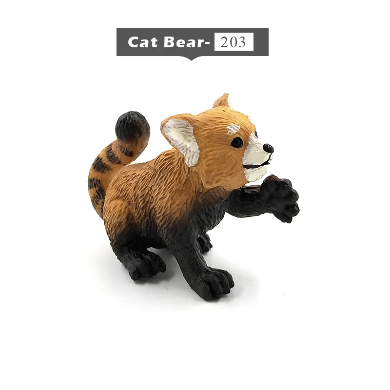 Cat Bear Имитация мини-панды, слона, енота, кенгуру, альпака, оленя, медведя, Ослика, Wildebeest, фигурка животного, домашний декор, Сказочная фигурка - Цвет: Cat Bear