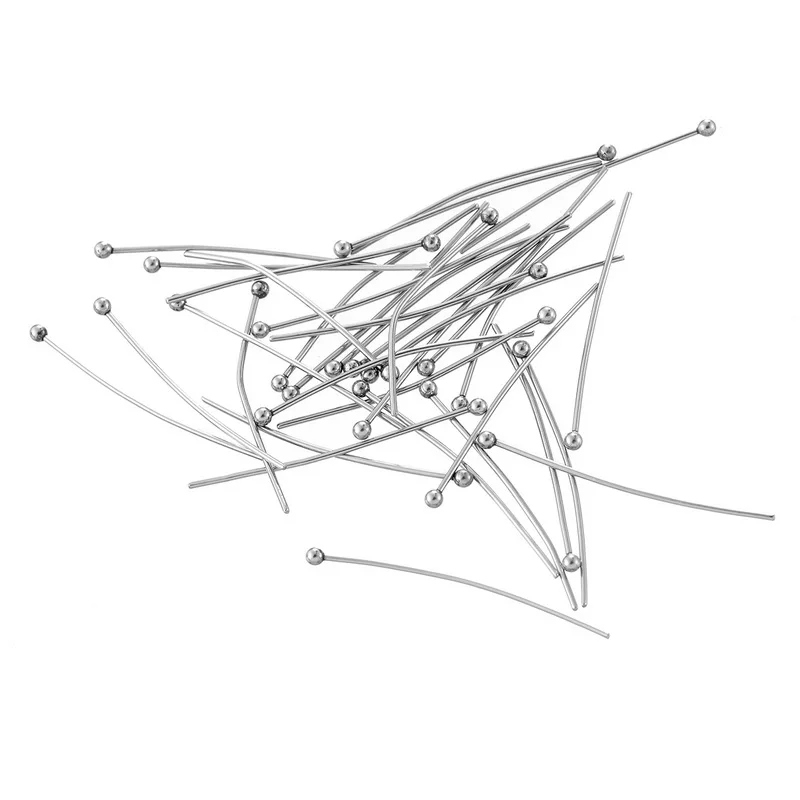 Шпильки с шариковой головкой яркий серебристый тон 100 шт. модная фурнитура сделай