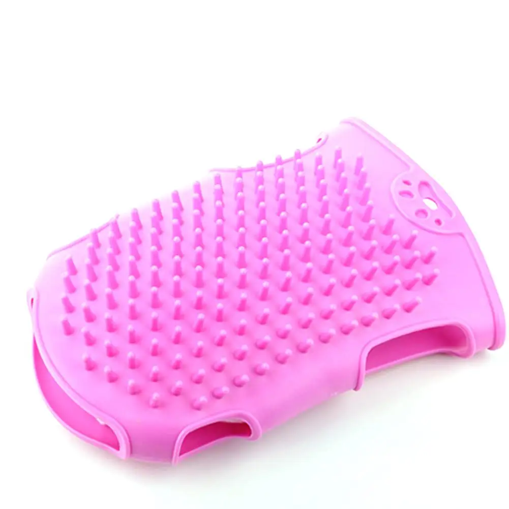 Pet Dog Grooming Gloves Cat Beauty Massage Hair Cleaning Bathing Silicone Bath Brush Supplies 20E |