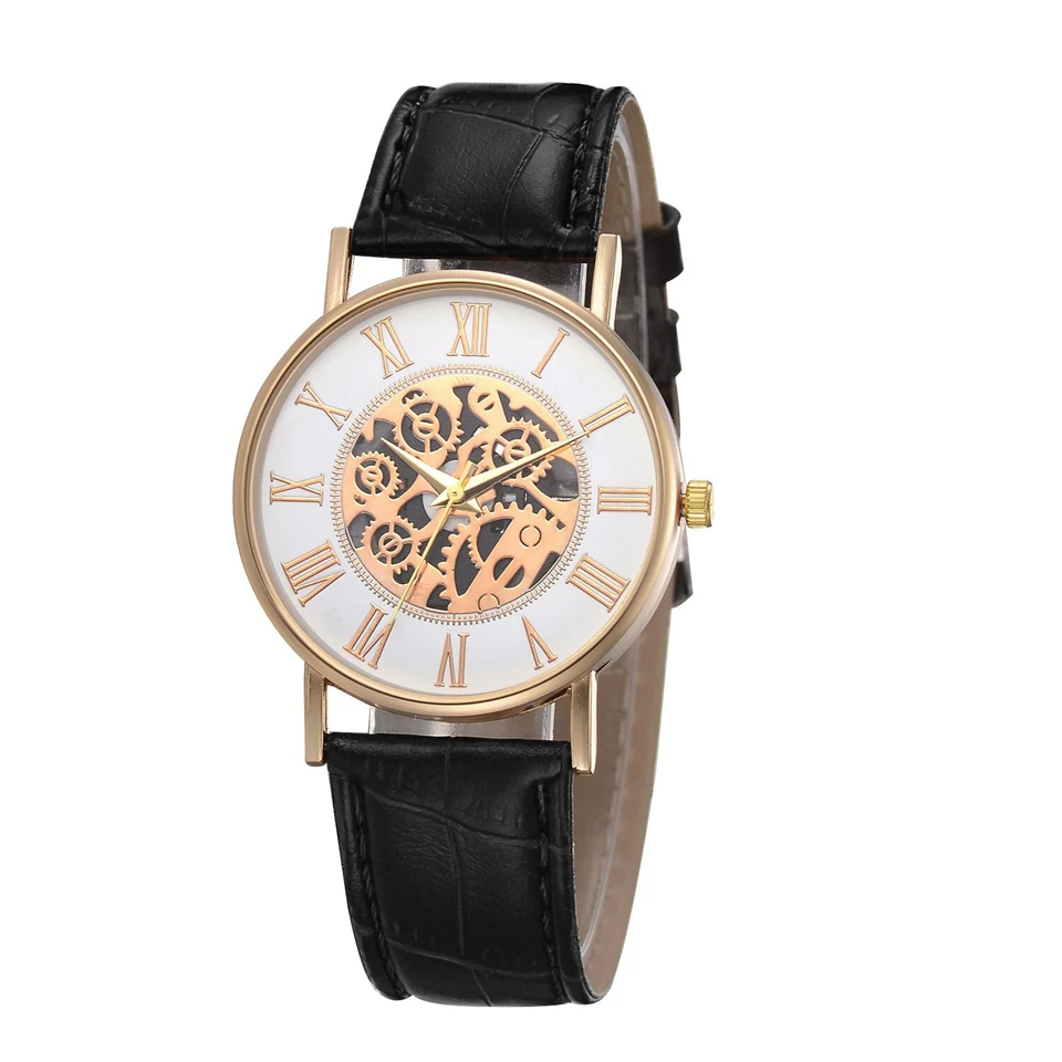 Часы мужские Rreloj Hombre золотые часы с вырезом роскошные повседневные стальные