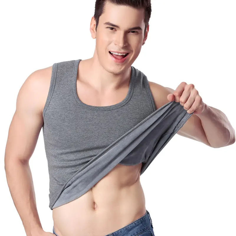 Мужской утепленный жилет на осень и зиму теплый из кашемира без рукавов|undershirt