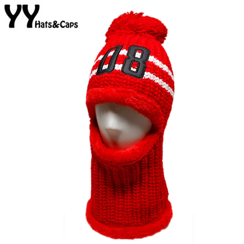 Pom Poms Beanies шапка для мужчин Балаклава маска лица вязаная манишка Skullies женские