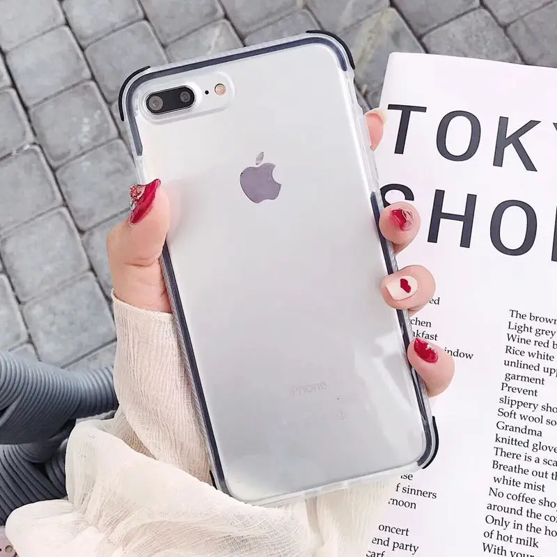 Black case Блестящий блестящий порошок Алмазный чехол для телефона для iPhone X XR XS Max 8 7 Plus 6 6splus прозрачный мягкий противоударный чехол - Цвет: Black case