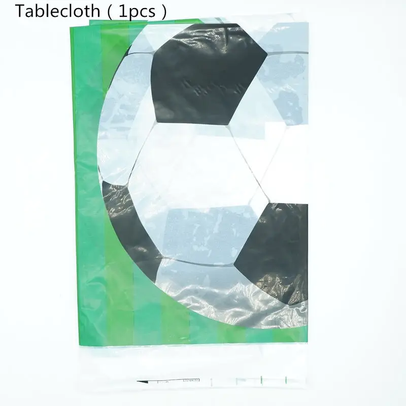 Tablecloth 1pcs Сувениры для мальчиков футбольная тематика Топпер для торта с днем рождения футбольные топперы для кексов с оберткой для украшения детского душа 12 комплектов = 24 шт - Цвет: Tablecloth 1pcs