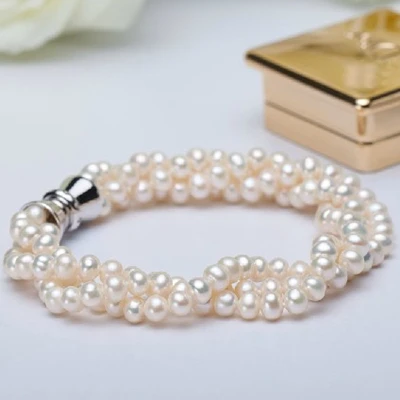 Женское Ожерелье с натуральным пресноводным жемчугом подарок на день матери 925