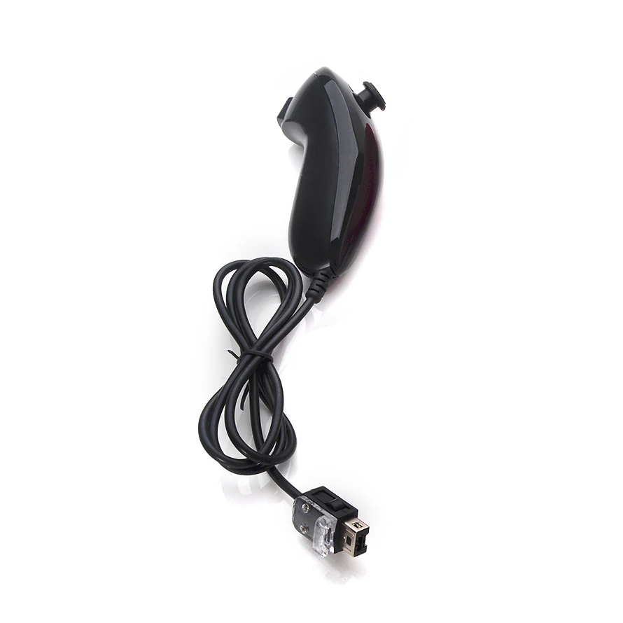 Черный Многоцветный игровой контроллер Nunchuck с дистанционным управлением для nintendo wii - Цвет: Черный