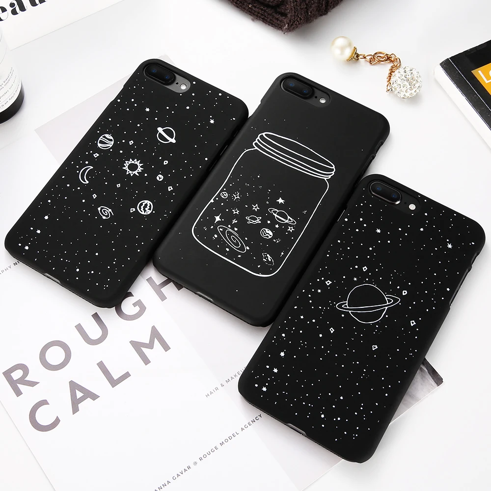 KISSCASE космический мультяшный чехол для iPhone 5 5S SE милый черный с рисунком планеты X 10