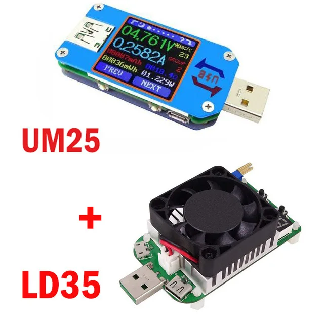 um25 ld35 UM25 UM25C Для APP USB 2,0 Тип-C ЖК-дисплей Вольтметр Амперметр Напряжение измеритель тока, для батареи зарядки измерения с 35 Вт Ld35 Hd35 нагрузки - Цвет: um25 ld35