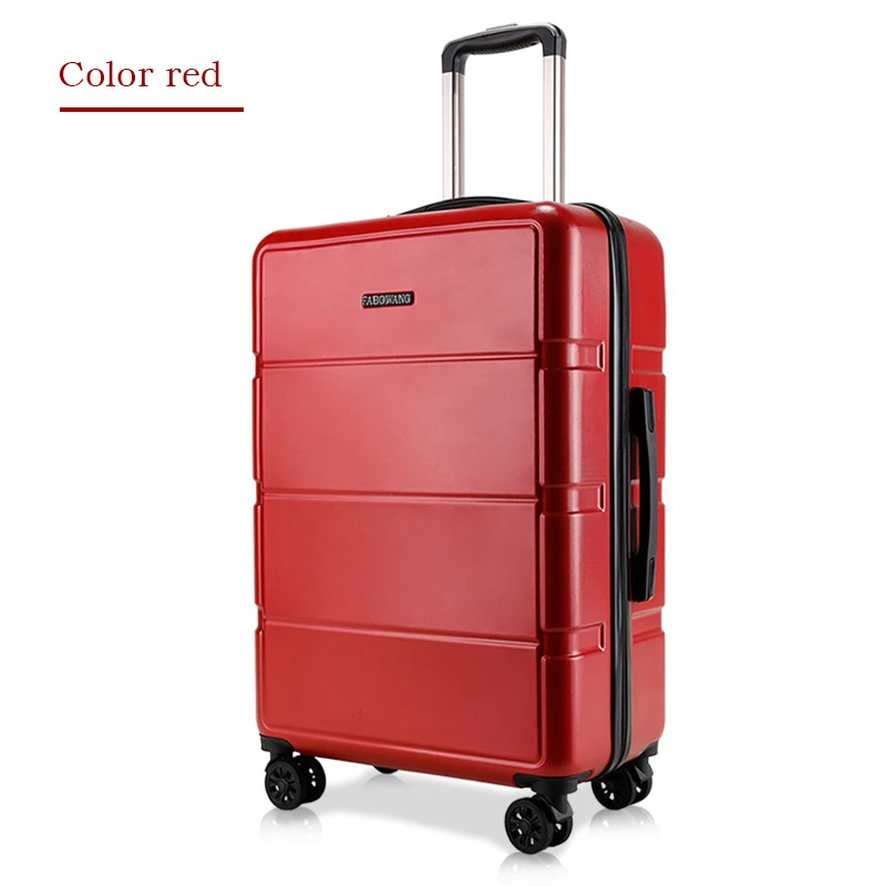 Red Роскошный чемодан на колесиках из поликарбоната 20 дюймов, 24 дюйма, чемодан на колесиках - Цвет: Red