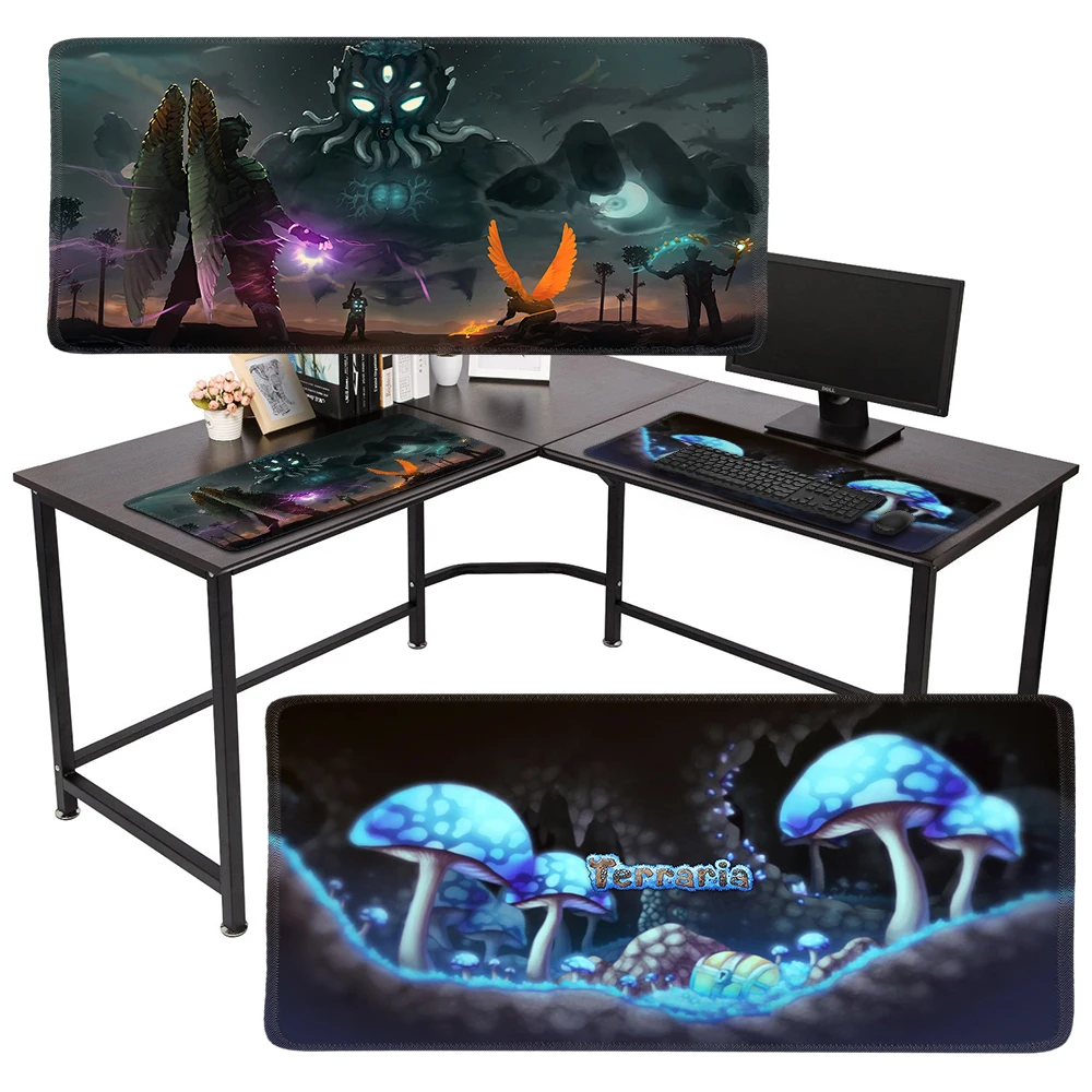 YIMAOC 30*60 cm Large Mouse Pad Gamer Mousepad Rubber Gaming Desk Mat with Locking Edge Terraria