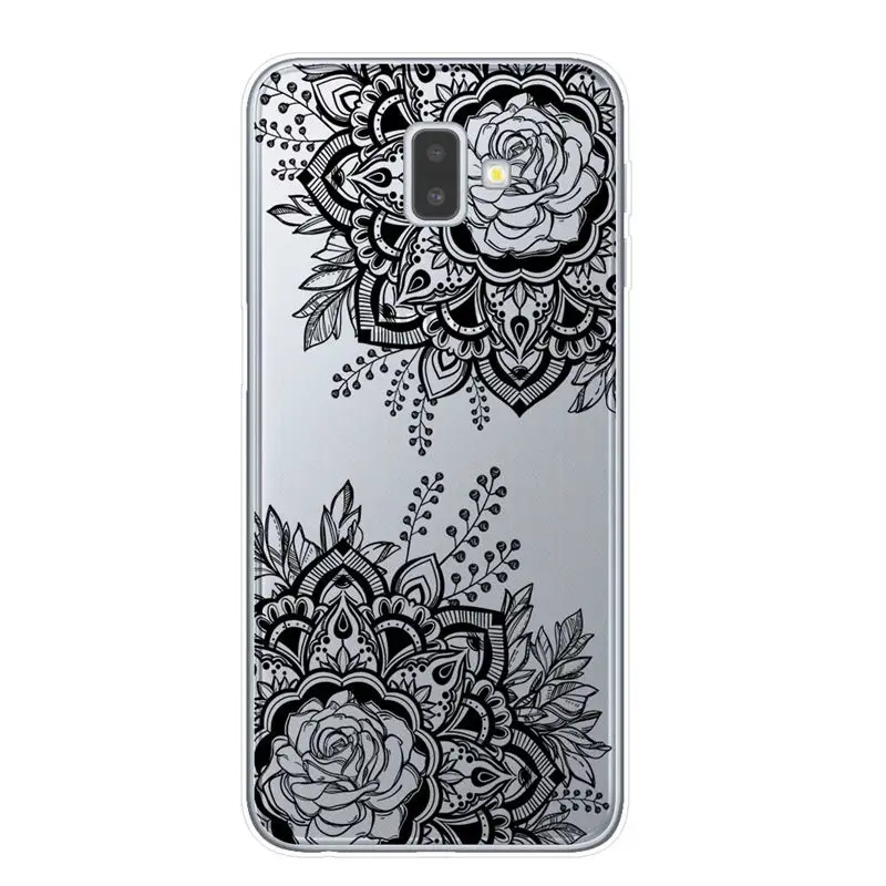 T6415 Сексуальный цветочный чехол для телефона, чехол для samsung J3, J5, J7,, J4, J6 Plus,, Note 8, 9, 10 Pro, чехол, кружевной цветок, мандала, чехол s Capa - Цвет: T6415