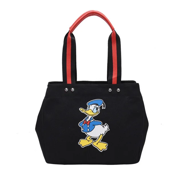 Disney Микки Маус мультфильм леди сумка холщовая Женская сумочка через плечо Большая вместительная сумка шопинг Портативная сумка подарок для девочки - Цвет: Синий
