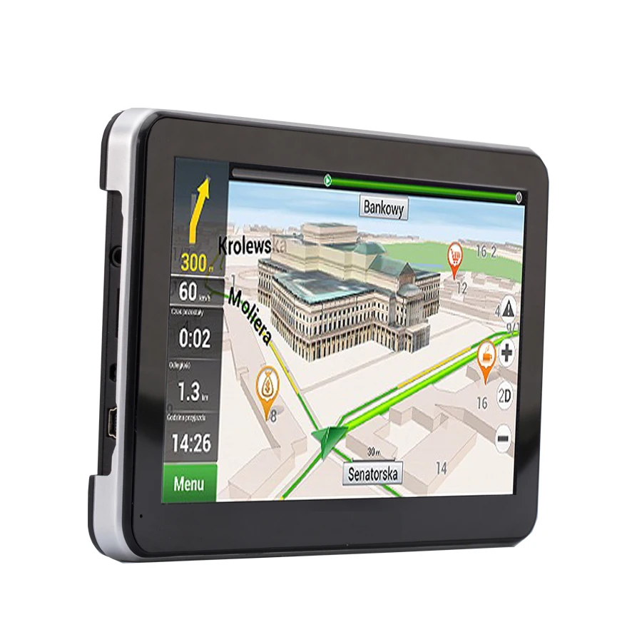 7 ''автомобильный грузовик GPS навигация WINCE6.0 FM Bluetooth av in 8 ГБ/256 Мб 800 МГц IPS FHD