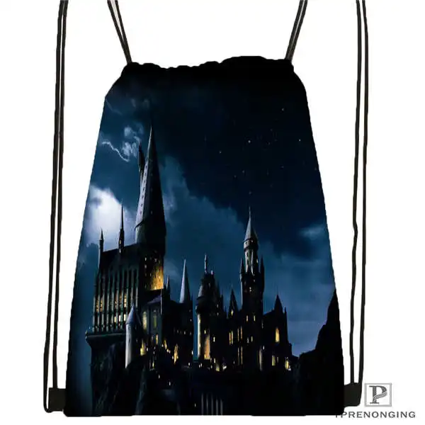 Drawstring Backpack Изготовленный На Заказ harry_potter_artwork_@ 1 походная сумка на шнурке милый рюкзак для детей(черная спинка) 31x40 см#2018611-24 - Цвет: Drawstring Backpack