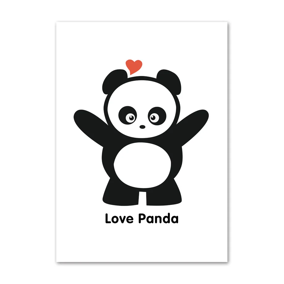 

Cartoon Panda Crown Decor Wall Art Canvas Painting Nordic Minimalist Poster Wall Pictures For Baby Kids Room Art Prints