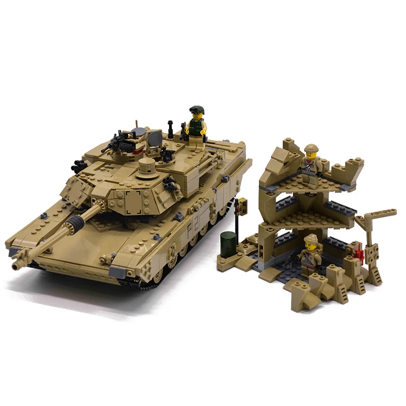 2019 военные M1A2 бак 1463 шт. кирпичи Абрамс главный боевой танк строительные блоки