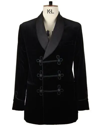 

2017 New Tailored Black Velvet Suit Men Smoking Jacket Slim Fit 2 Piece Groom Wedding Suits Custom Blazer Prom Tuxedo Ternos