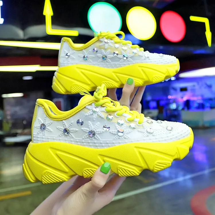 Женские кроссовки на массивной платформе повседневные Дизайнерские летние