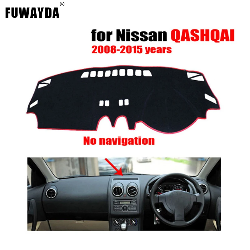 

FUWAYDA Car dashboard cover mat for Nissan QASHQAI no navigation 2008-2015 righ hand drive dashmat pad dash covers dashboard