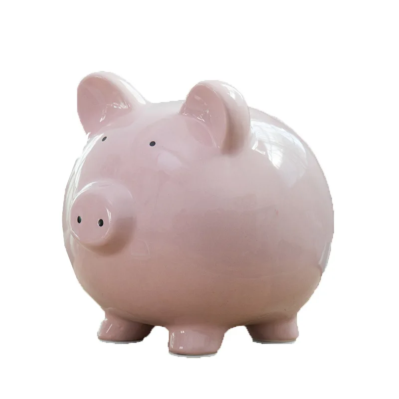 pink pig Перепелиное яйцо 11 дюймов Керамическая Свинья-копилка, 9 дюймов Lucky Cat», «поросенок, большой Ёмкость деньги банк экономить горшок денежный ящик для детей «Человек-паук», домашний декор - Цвет: pink pig