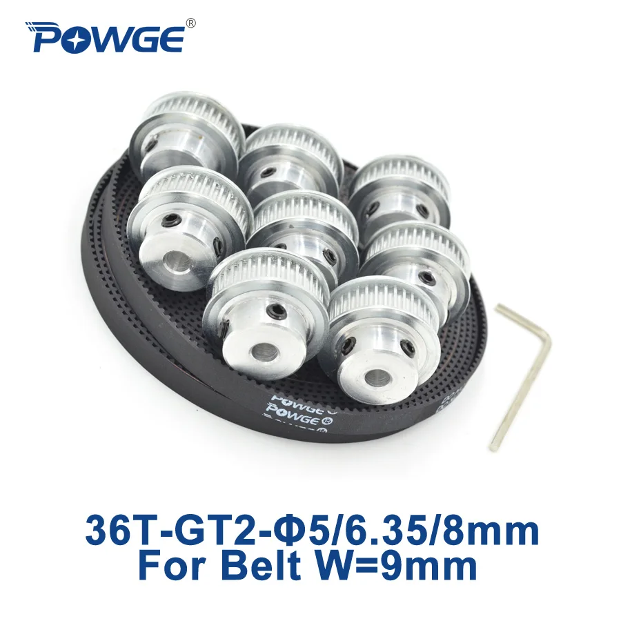 Зубчатый шкив GT2 POWGE 8 шт. 36 зубьев отверстие 5 мм 6 35 + метров ширина 9 открытый