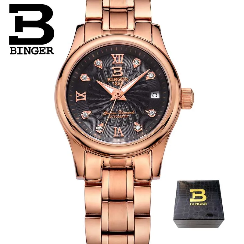 Women watch 10 Парные часы Мужские автоматические механические часы Бингер люксовый бренд женские модные часы бизнес часы - Цвет: Women watch 10