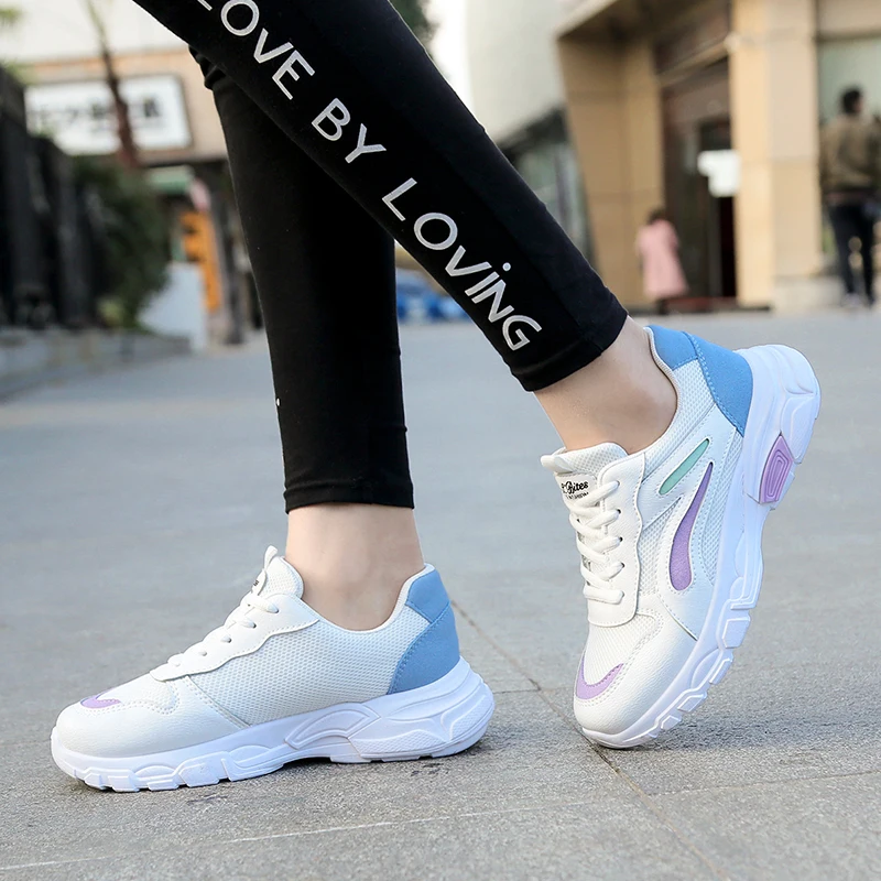 Кроссовки женские на платформе Вулканизированная подошва повседневная обувь