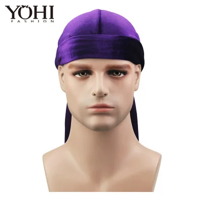 Новинка длинный хвост бархатная бандана тюрбан шляпа парики Doo Durag Байкерский