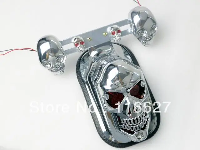 Встроенный задний фонарь Skull С боковым креплением с указателем поворота для Honda