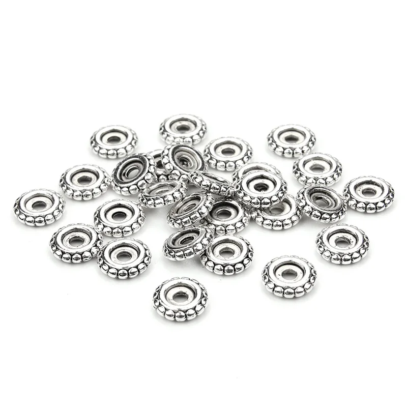 

100pcs/lot 8mm in the groove alloy silver Color Wheel spacer beads diy alloy jewelry accessories for bracelets