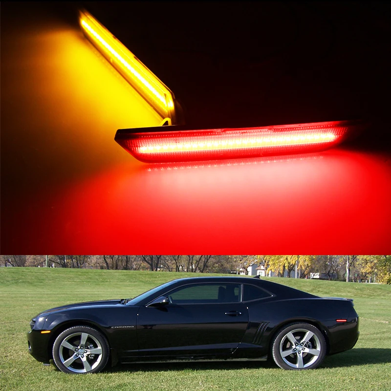 IJDM 12 В янтарные/красные боковые габаритные огни для Chevy Camaro 2010 2015 (передние: