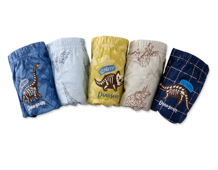 

5 Piece Dinosaur Kids Boys Underwear Cartoon Children's Shorts Panties for Baby Boy Boxers Solid Teenager Underpants 3-13T