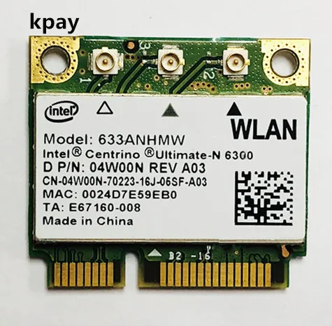 Двухдиапазонная 450 Мбит/с мини половина PCI e беспроводная Wifi карта 633ANHMW 6300AGN для Intel