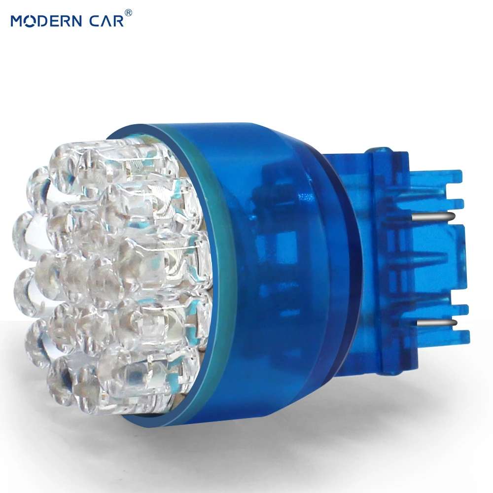 Современный автомобильный 1 шт. T20 светодиодный светильник для авто 7443 25SMD, дневной ходовой светильник, сигнальный светильник, синий, зеленый, белый, стоп-сигнал, задний фонарь
