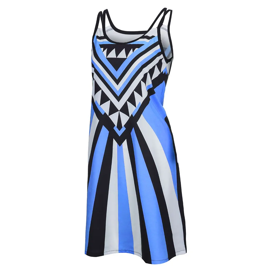 Женское свободное платье в полоску CHAMSGEND Летнее мини большого размера с принтом