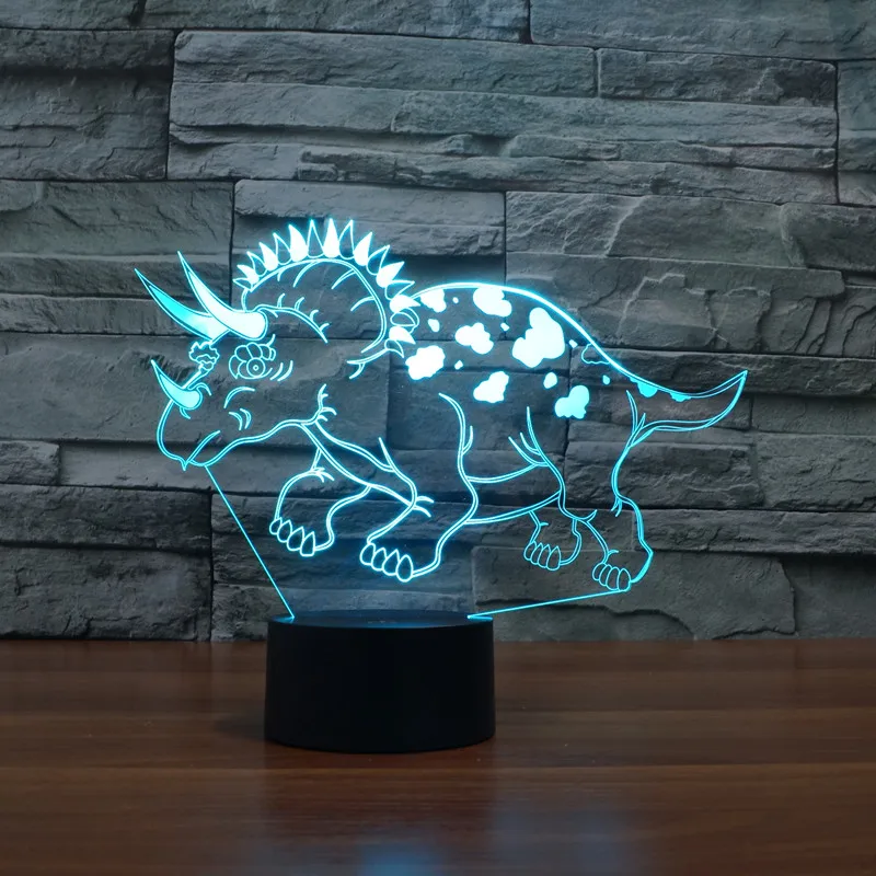 

USB Новинка подарки 7 видов цветов Изменение животных лошадь Led ночные светильники 3D LED Настольная лампа как украшение дома