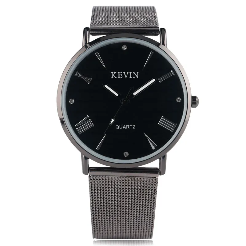 Кевин Стразы наручные часы платье Прохладный Спорт Нержавеющая сталь сетки